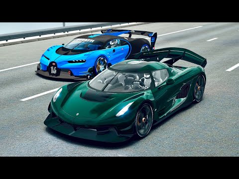 Koenigsegg Jesko Electric Concept vs Bugatti Vision GT - Drag Race 20 KM