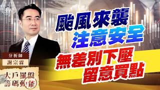 颱風來襲 注意安全 無差別下壓 留意買點｜大戶羅盤籌碼動能 ｜謝宗霖