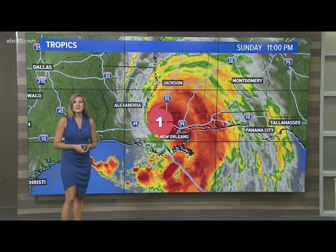 Hurricane Ida: Decreases from category 4 to 1, continues through the southeast