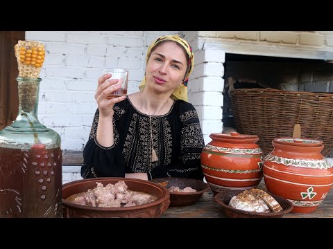 The most loved 😍 food in our village!  Cooking ancient dish and elite drink of Ukrainians