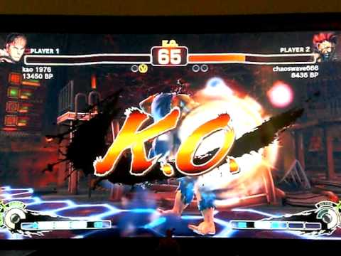 chaoswave666 [Akuma] vs kao 1976 [Ryu] SUPER STREET FIGHTER 4 - Japanese Online Ranked Matches