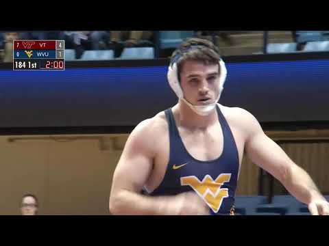 184lbs Zack Zavatsky VT major dec Hunter DeLong WVU
