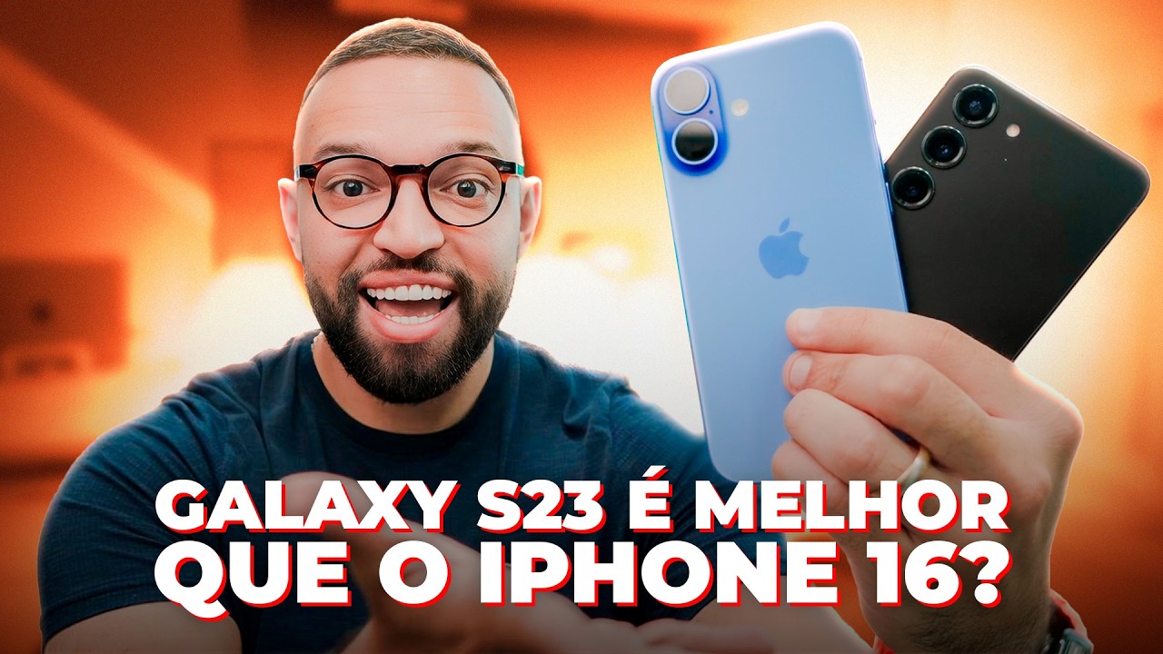 O GALAXY S23 é BEM MELHOR até que o iPhone 16?! COMPARATIVO!