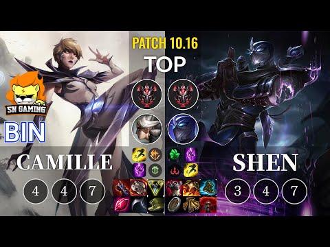 SN Bin Camille vs Shen Top - KR Patch 10.16