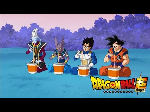 Dragon Ball Super - Whis, Beerus, Vegeta, and Goku eat Ramen