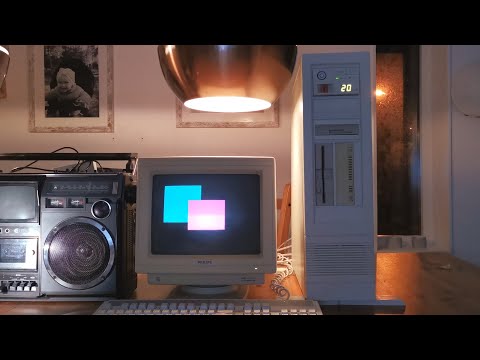 1987 386DX-20MHz Running self diagnostics on motherboard (graphic)