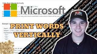 YouTube video 'Microsoft Coding Interview Question - Print Words Vertically (LeetCode)'