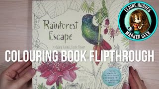 Rainforest Escape by Jade Gedeon Adult Colouring Book Flipthrough