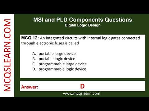 MSI PLD Components Quiz Questions Answers | MSI PLD Class 12–9 Notes PDF | DLD Ch 8 Quiz | App