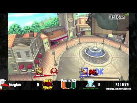 UM Sm4sh Tourney - Corgian (Bowser) vs PG | MVD (Diddy) ~ Pools R3