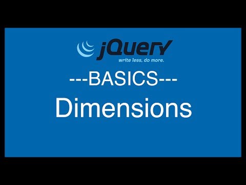 jQuery Basics Tutorial 19 Dimensions