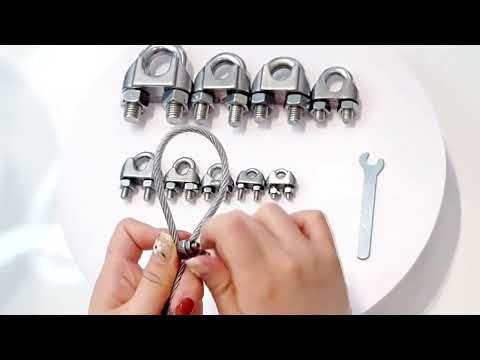 STAINLESS STEEL Metal Cable Clamp WIRE ROPE CLIP HEAVY DUTY U.S.TYPE  3/8 inch U Bolt Cable Clip