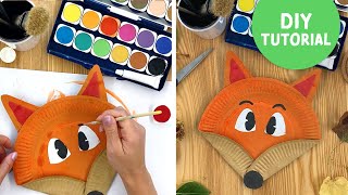DIY craft tutorial ✂️ FOX crafted from paper plates ✂️ easy step by step crafting with printables