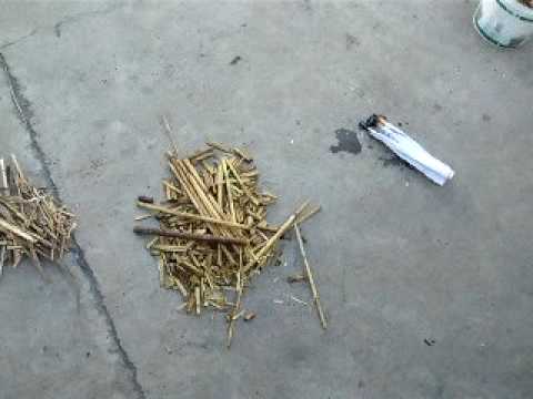 Pregatirea pentru testul cu foc a mostrelor din stuf