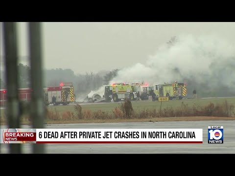 6 dead after private jet crashes in North Carolina