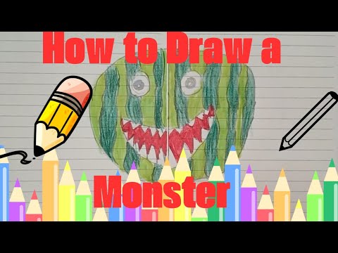 How to Draw a Watermelon MONSTER 🍉 |Aruuke art