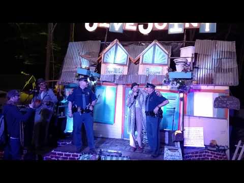 Cops on stage Electric Forest 2015. Super Tall Paul