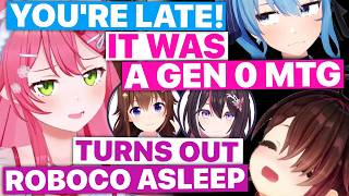 Miko Late For A Gen 0 Meeting; Turns Out Roboco Was Asleep Too (Sakura Miko /Hololive) [Eng Subs]