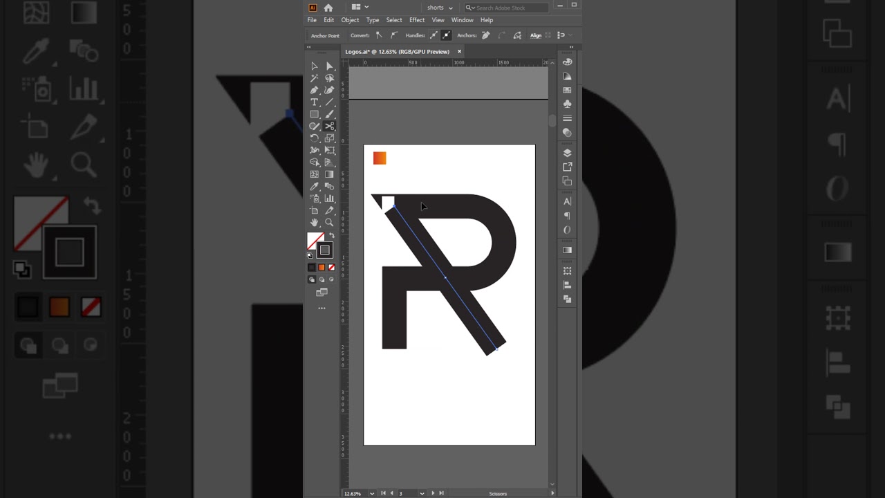 Letter R Logo Design Tutorial  #logo #adobeillustrator #shorts