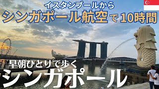シンガポール航空で長距離フライト!イスタンブールからシンガポールへエコノミークラスで移動!早朝のチャンギ空港で荷物を預けてマーライオンに会いに行く!シンガポールの定番朝食「カヤトースト」も堪能!