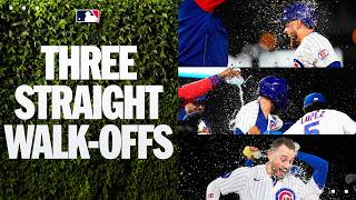 The Chicago Cubs have walked it off in THREE STRAIGHT GAMES! ???? (Now winners of 8 in a row! ????)