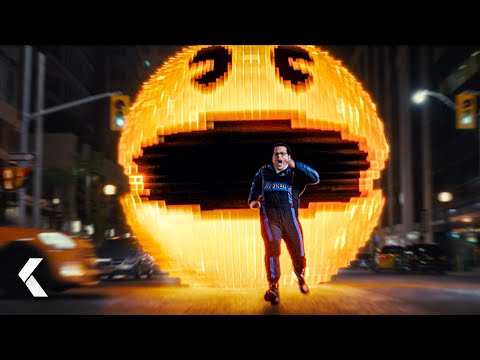 Pac-Man Goes Mad and Attacks the City - Pixels | Adam Sandler, Kevin James