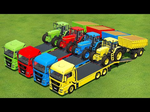 HARVESTING WHEAT, LOAD AND TRANSPORT WITH JOHN DEERE & MAN TRUCKS - Farming Simulator 22