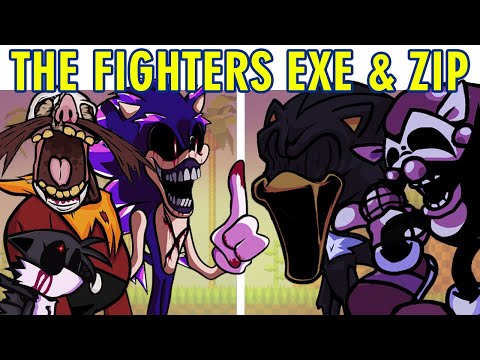 Friday Night Funkin VS The Fighters.EXE & Mighty.ZIP & SONIC.EXE x ONE SHOT COVER (FNF MOD HARD)