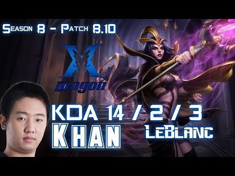 KZ Khan LEBLANC vs KASSADIN Mid - Patch 8.10 KR Ranked