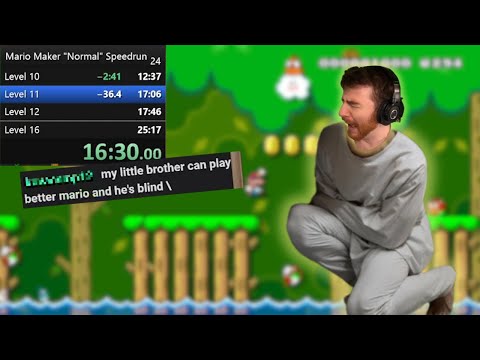 DougDoug went INSANE playing Mario Maker speedrun