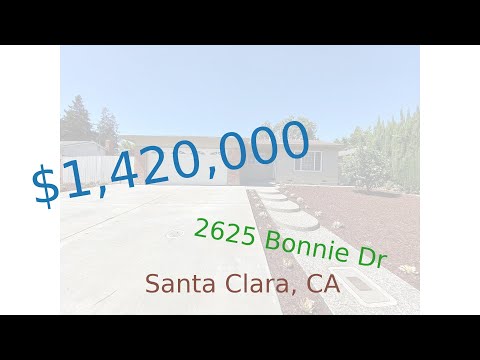 $1,420,000 home for sale in Santa Clara, CA (2625 Bonnie Dr, 95051)