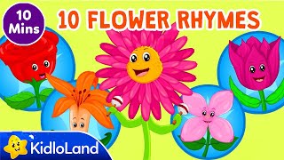 Top 10 Flower songs for kids | Preschool children Flower Rhymes Collection | Kidloland