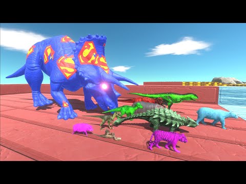 Escape from SUPERMAN TRICERATOPS - Animal Revolt Battle Simulator