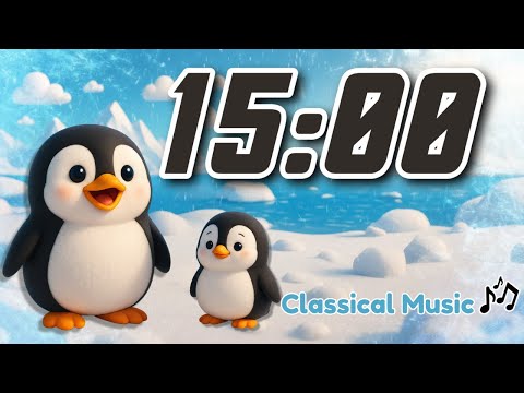 15 Minute Penguin Day Timer with Classical Music for Classrooms 🐧✨