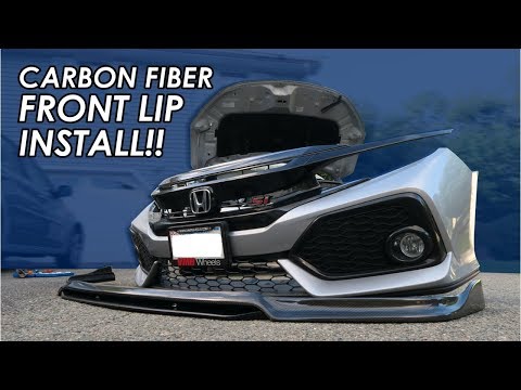 Carbon Fiber Front Lip Install On My 10th Gen Honda Civic Si! Not Available In the USA :(