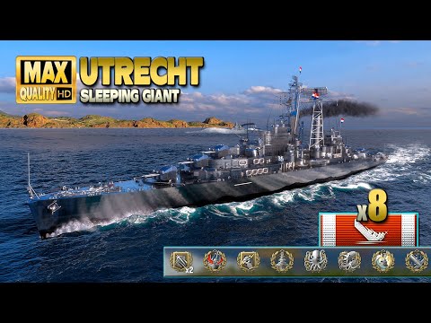 Cruiser Utrecht with 8 destroyed ships - World of Warships