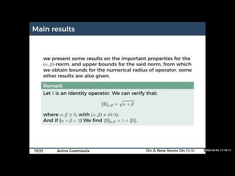 MATH2022 - Some Inequalities For Bounded Linear Operators In The New Norm On B(H), Asma Guemoula