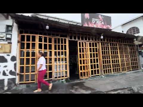 Driving down Baltra Avenue in Santa Cruz, Galapagos
