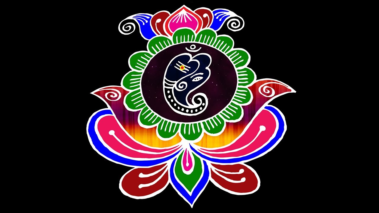 Vinayagar chathurthi rangoli design by easy and simple rangoli