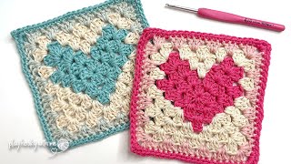 Watch the Heart Appear in this Granny Square 💖