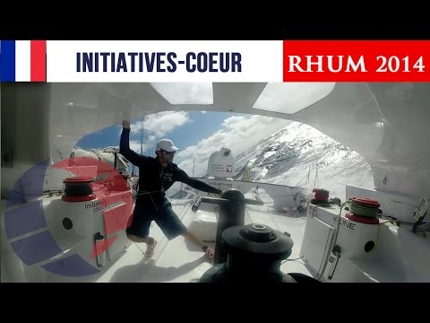 Affalage de spi sur Initiatives-Coeur - Route du Rhum 2014