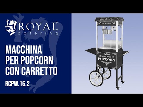 Video - Macchina per popcorn con carretto - nero