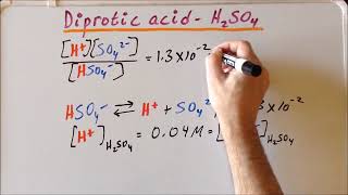 Diprotic acid sulfuric acid (H₂SO₄) pH problem