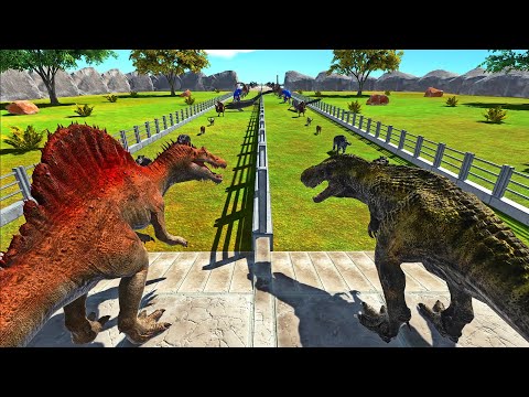 T-REX vs SPINOSAURUS - Who is faster and stronger? - Animal Revolt Battle Simulator ARBS
