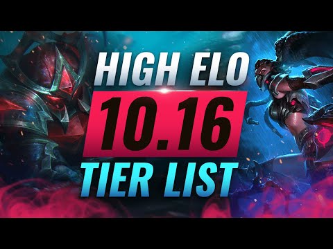 HIGH ELO Best Champions TIER List - League of Legends Patch 10.16