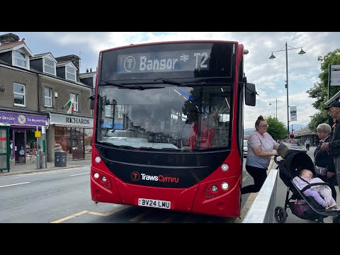 Power mode, High revs + Thrash! Traws Cymru BV24 LMU. Volvo B8RLE MCV Evora. Route T2