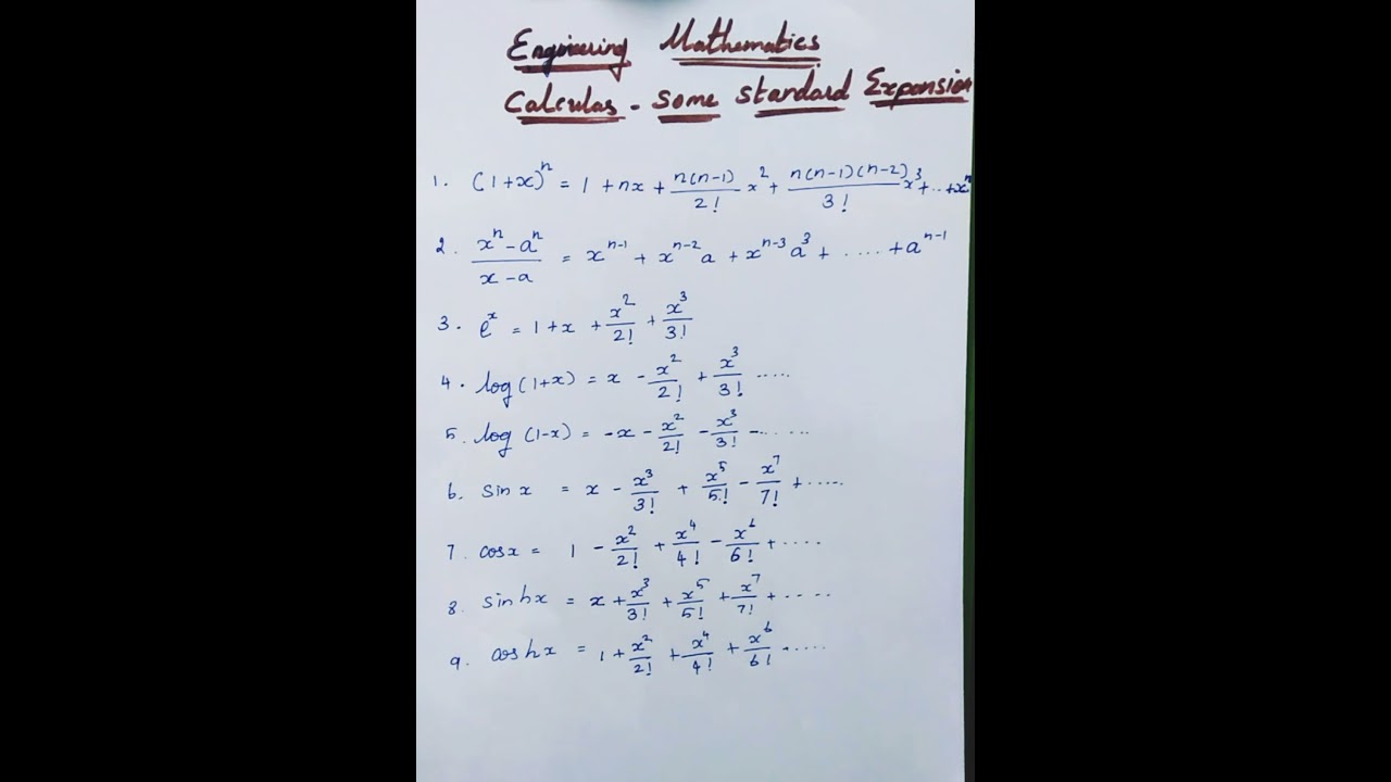 Engineering  Mathematics -Calulas Expansions