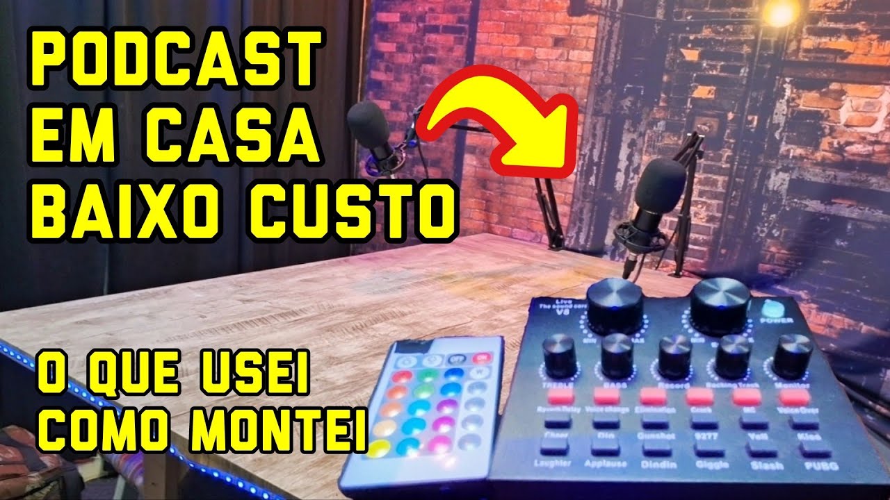 Como montei meu Estúdio de Podcast em casa Gastando POUQUÍSSIMO 2023 (com baixo orçamento) #Podpesca
