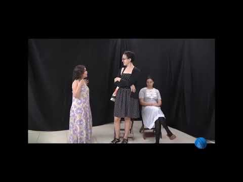 Reportagem no TJ Sudoeste sobre Festival de Cenas Curtas de Teatro com Kayho Rodrigues e Kátia Mumic