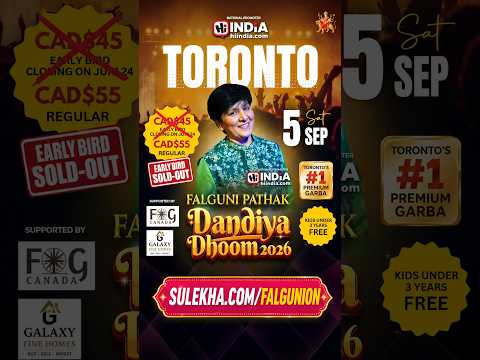 Falguni Pathak Toronto 2026 | Dandiya Dhoom | Garba Night in Brampton | Book Now